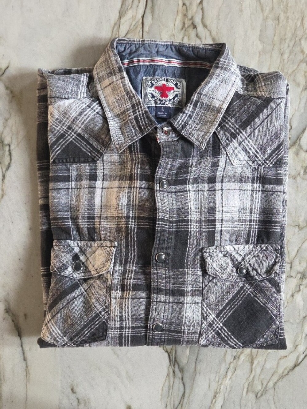 Men's Casual Black & White Plaid Button-Down Shirt - Flaf & Anthem